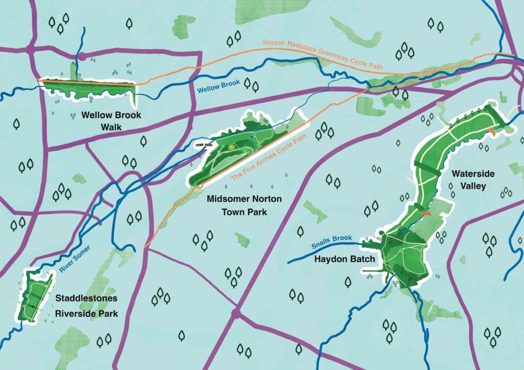 A overview map showing the different tours in the local area